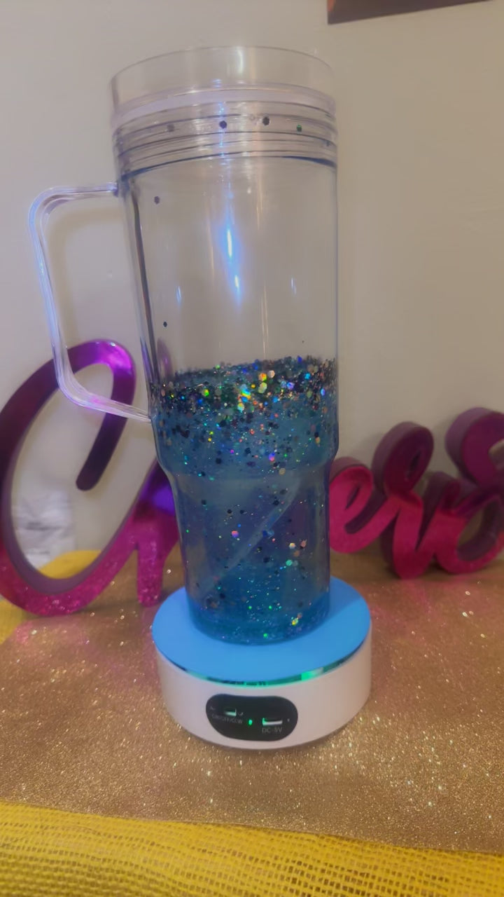 40 oz Snowglobe Blue Party in a Cup